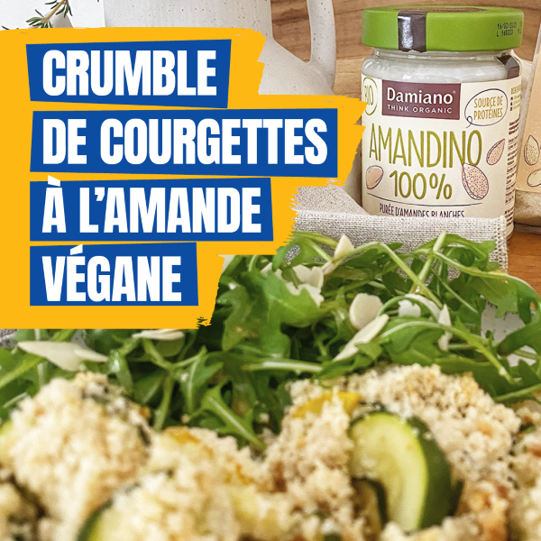 Crumble de courgettes à l’amande végane